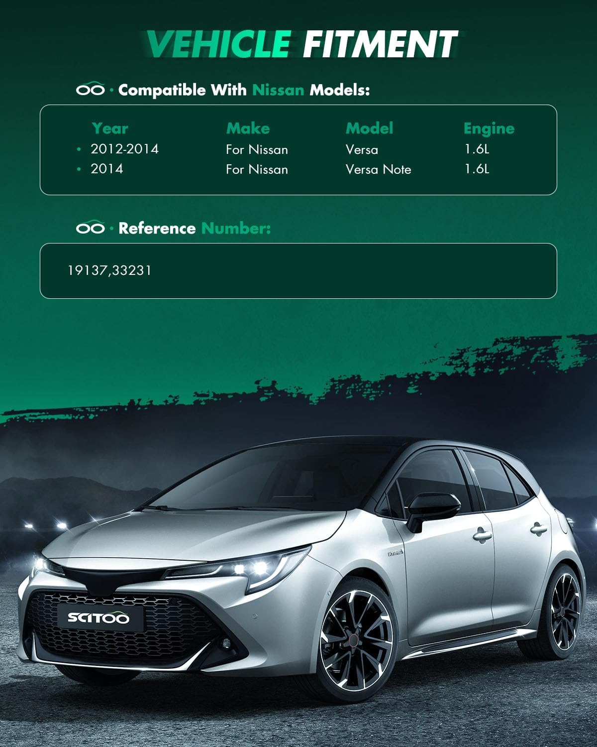 SCITOO Starter Motor fit for Nissan for Versa 1.6L 2012-2014,for Nissan for Versa Note 1.6L 2014 Replacement Starter 19137,33231