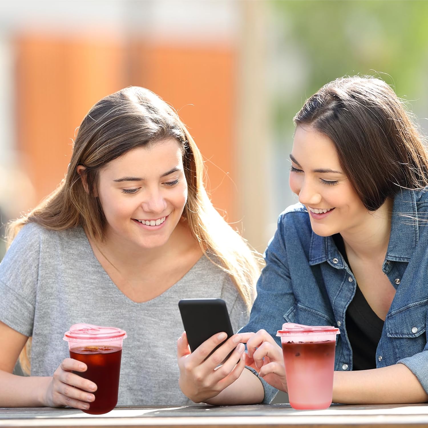 50 Sets Disposable Stemless Glasses With Strawless Sip Lids,PET Drinking Cups,Clear Plastic Coffee Cups for Iced Coffee, Smoothie, Cold Beverage, Drink Shop and Christmas Party Supply (Pink, 16 oz) - Image 7