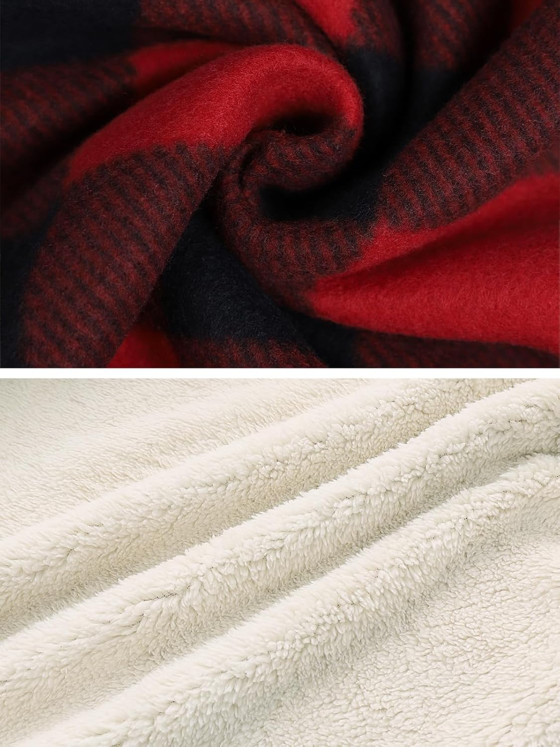 Facitisu Hoodies for Men Sherpa Lined Heavyweight Flannel Jackets Fleece Plaid Winter Warm Coats - Image 2