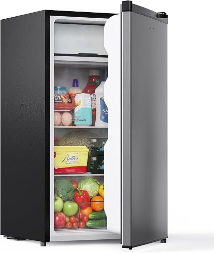 Upstreman SR321 3.2 cu ft quiet single-door mini fridge for dorm rooms