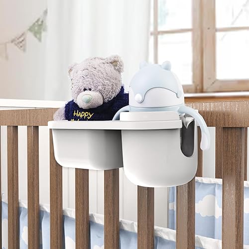 Miniatura 2 de SnackPod - Soporte para tazas y aperitivos para asientos de automóvil convertibles y cochecitos, sin BPA, color gris