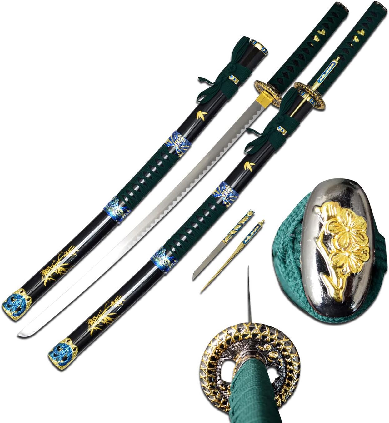 BladesUSA Master Samurai Sword with Throwing Knife Satin