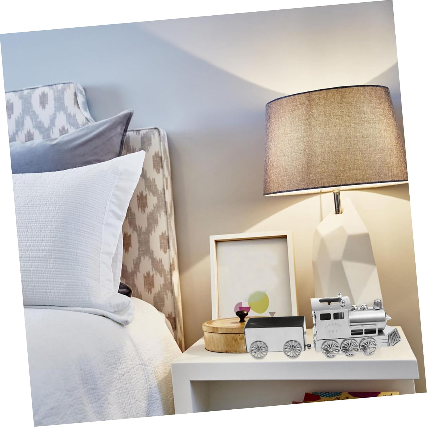 HANABASS Unique Steam Engine Train Ornament Locomotive Model for Household Collection