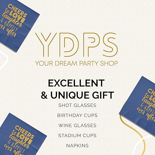 Vista 14 de Cheers to Love and Laughter Wedding Cocktail Napkins – 50 PCS 3-Ply Funny Wedding Napkins For Reception, Bridal Shower, Rehearsal Dinner, and Rose