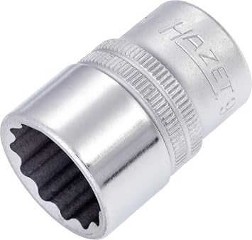 HAZET 900Z-19 38 mm 12-Point Traction Profile Socket - Chrome-Plated/Polished