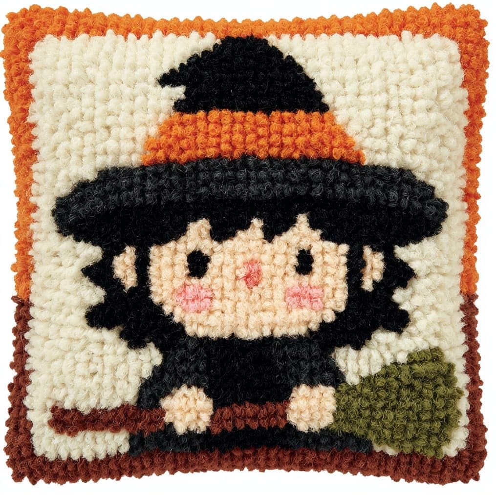 AxiangziK Latch Hook Cushion Kit for Beginners,Witch Halloween