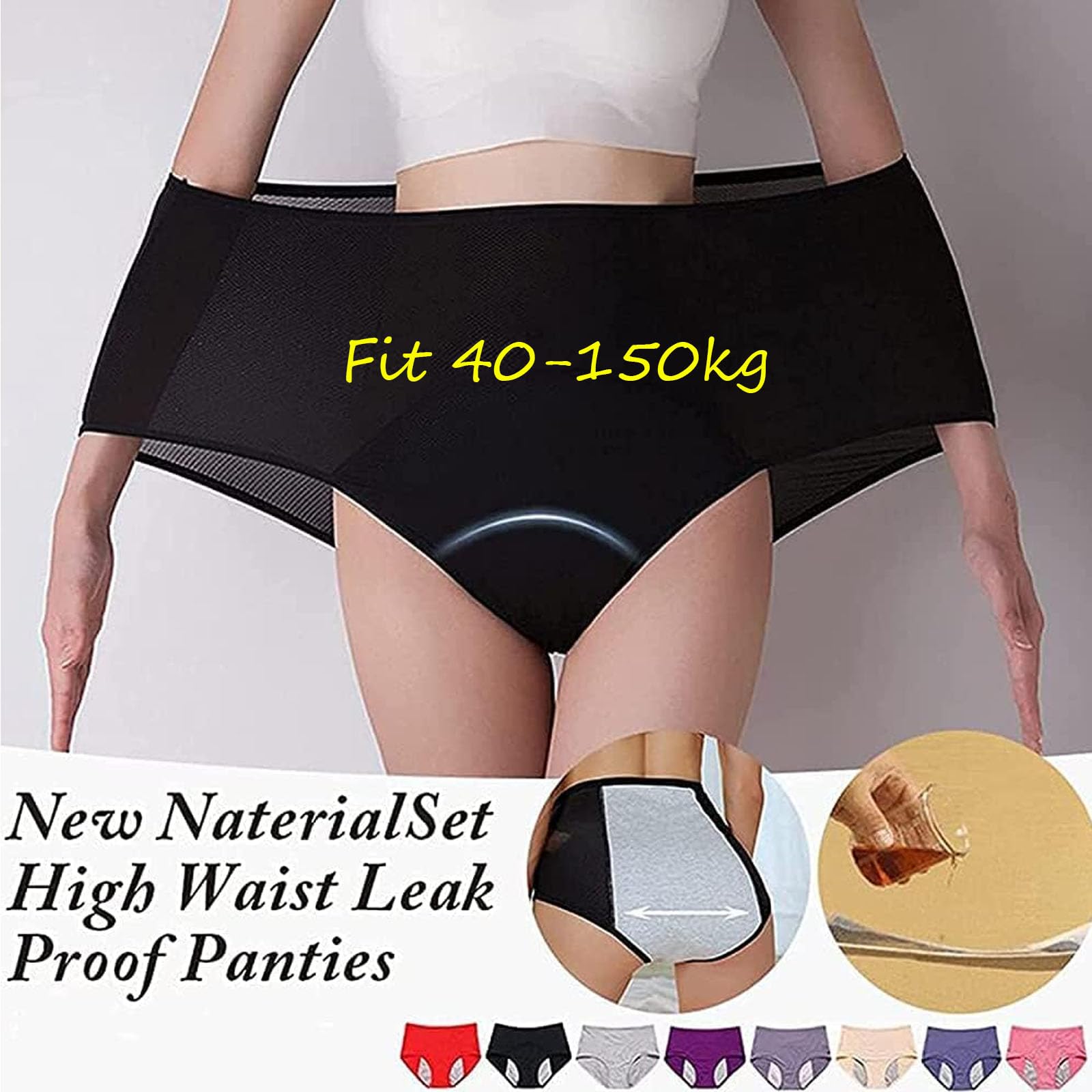 Unterhose Damen Inkontinenz, Auslaufsichere & Waschbare Periodenunterschwäsche & Inkontinenz Slip Damen Unterwäsche, Wiederverwendbare Höschen Für Menstruation Und Blasenschwäche (7XL,6pcs)