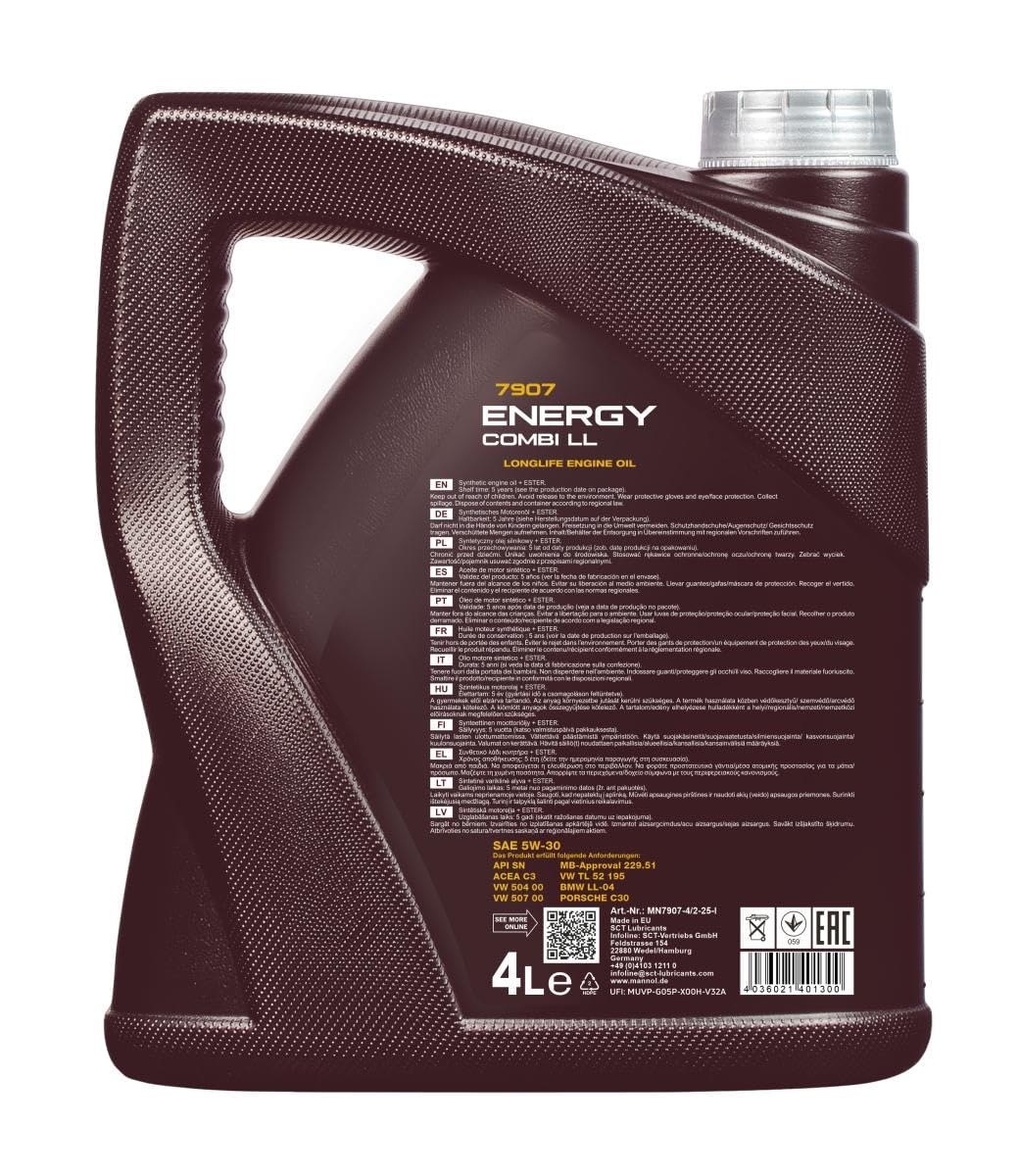 MANNOL 88888700400 - Aceite de Motor Energy Combi LL, 4 L.