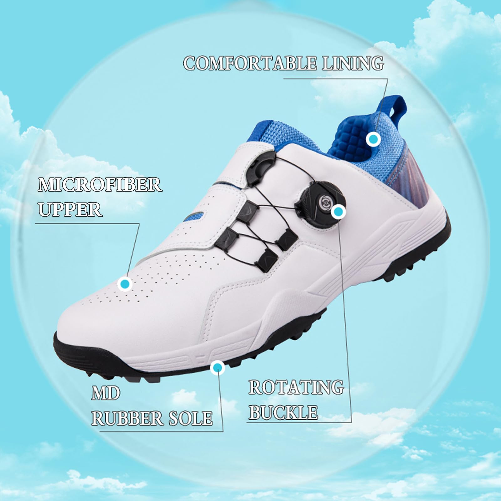 Golfschuhe Herren Wasserdicht,Damen Golfschuhe,Komfort Zwischensohle,Ausreichende UnterstüTzung Und DäMpfung,Geeignet FüR SpaziergäNge Training Sport Und Outdoor AktivitäTen