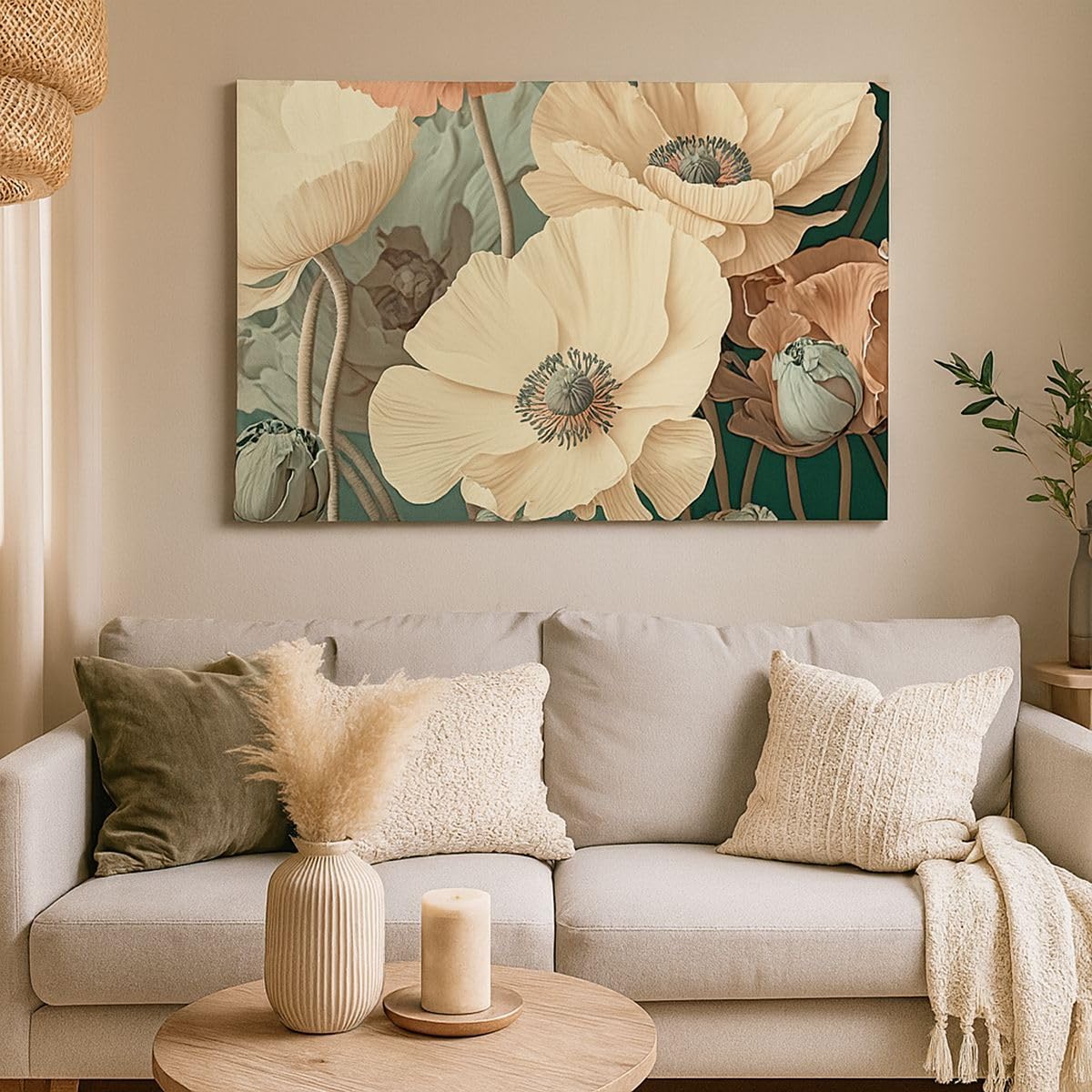 Cuadros Decoracion Salon Flores Plantas Pastel Lienzos decorativos 120x80cm Cuadro Sobre Lienzo Moderno Dormitorio Cocina Cuadros Pared Imágenes Wall Art Prints Decor Canvas Grande XXL AA120x80-5925