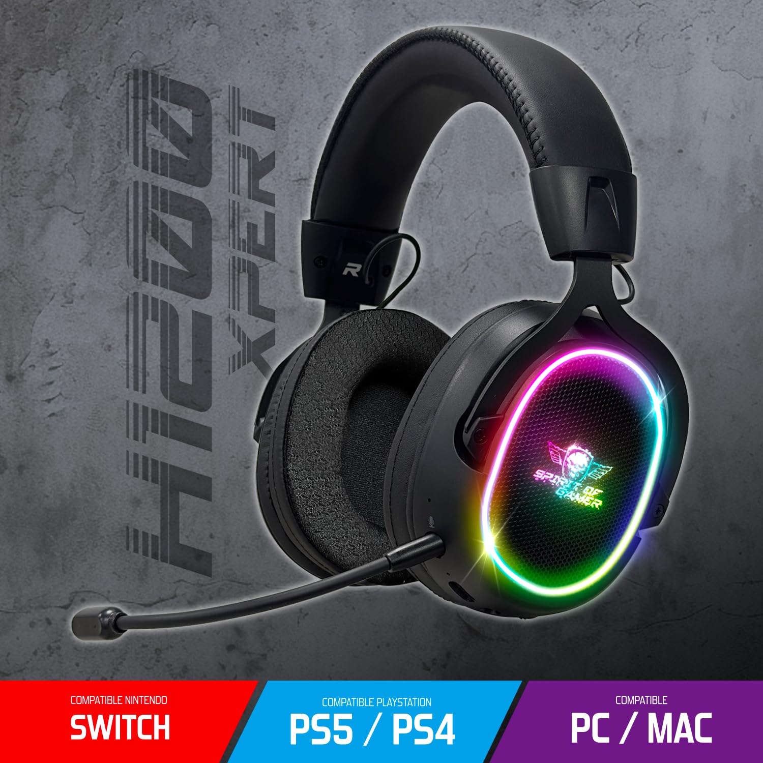 XPERT H1200: Bezprzewodowy zestaw słuchawkowy dla graczy Tri Mode RGB