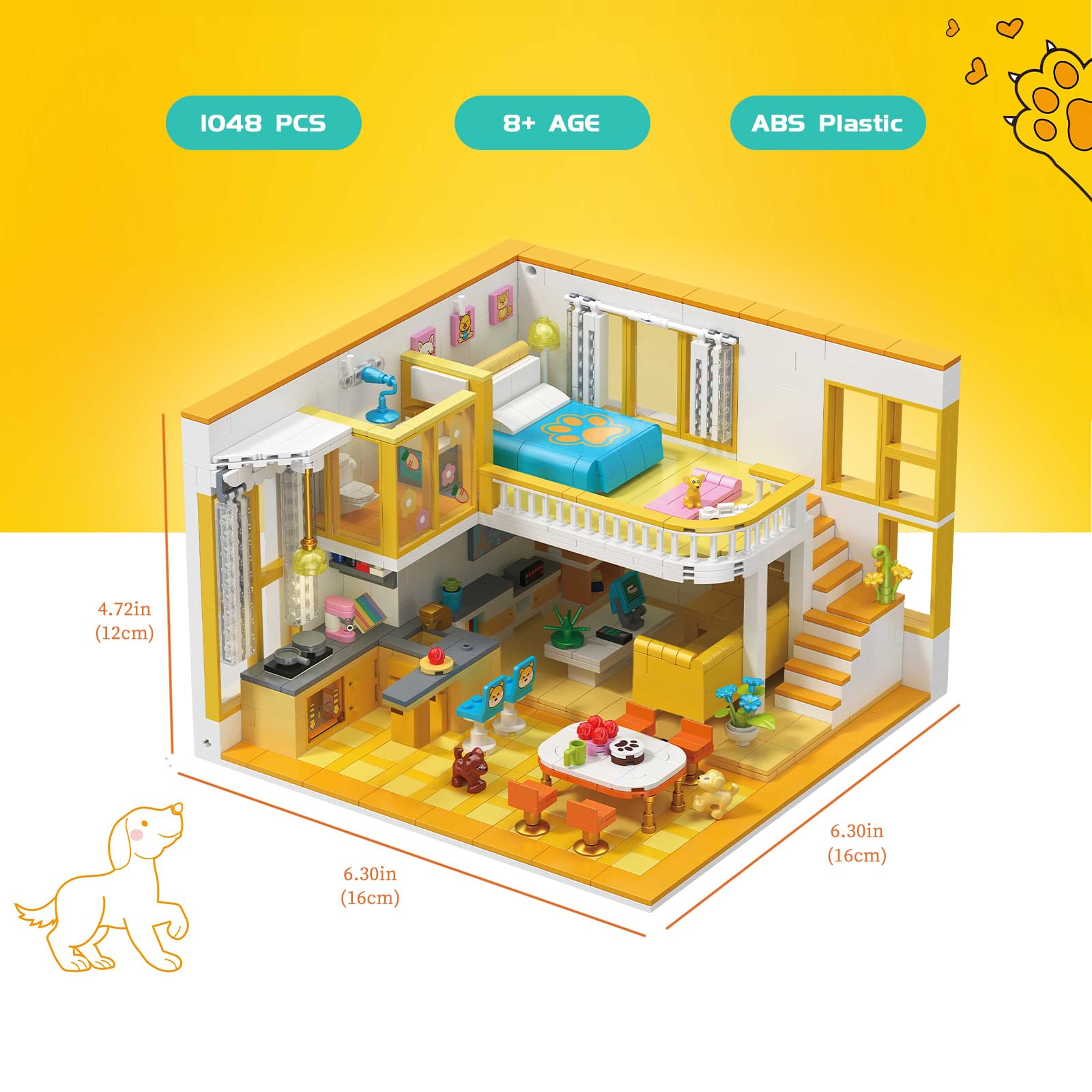 Hallisun Apartment Building Set, Friends House Mini Block Model Kit, Cartoon House Modular Cottage, Educational Block Toys for Kids 8+ - Image 2