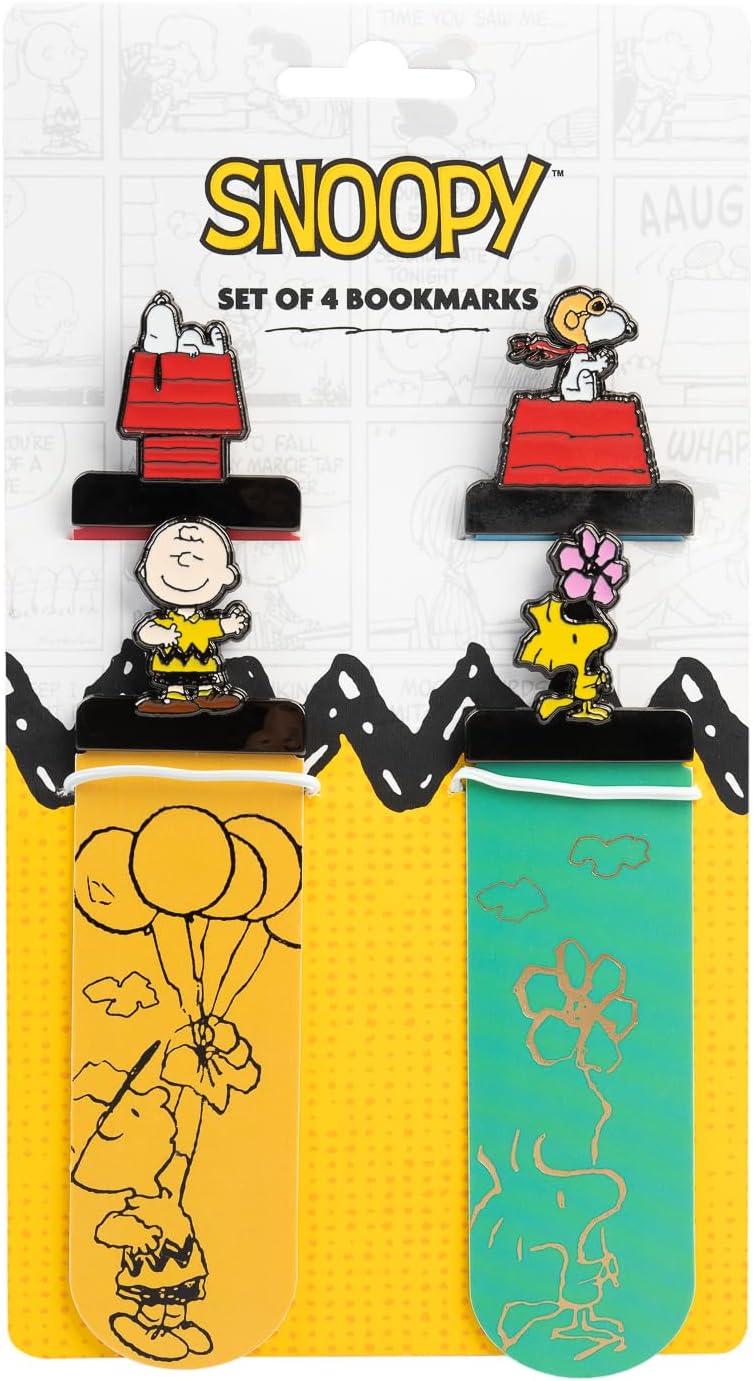 Grupo Erik Snoopy Bookmark Set - 4 Piece Peanuts Snoopy Book Accessories
