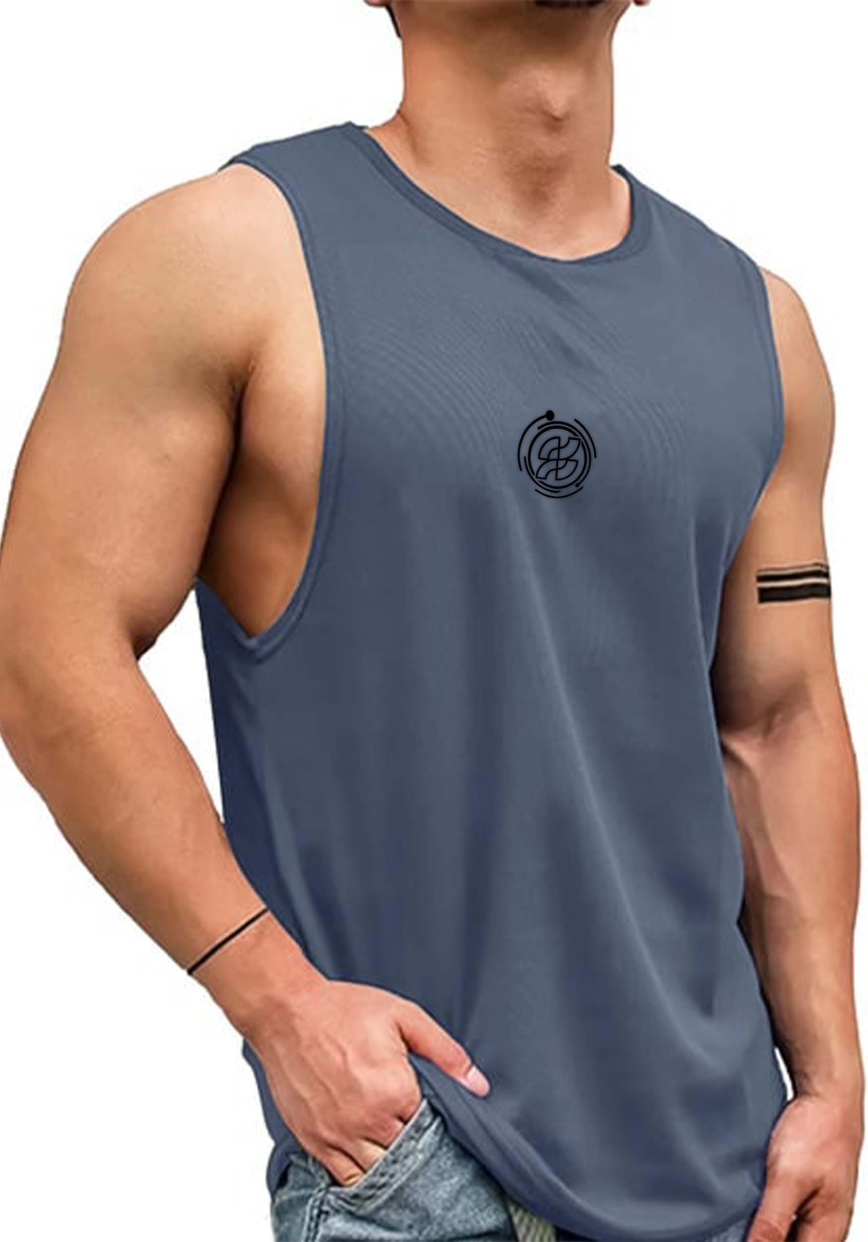 AUSKMen Vest || Gym Tshirt for Men || Sports Fitness Regular Fit T Shirt for Mens