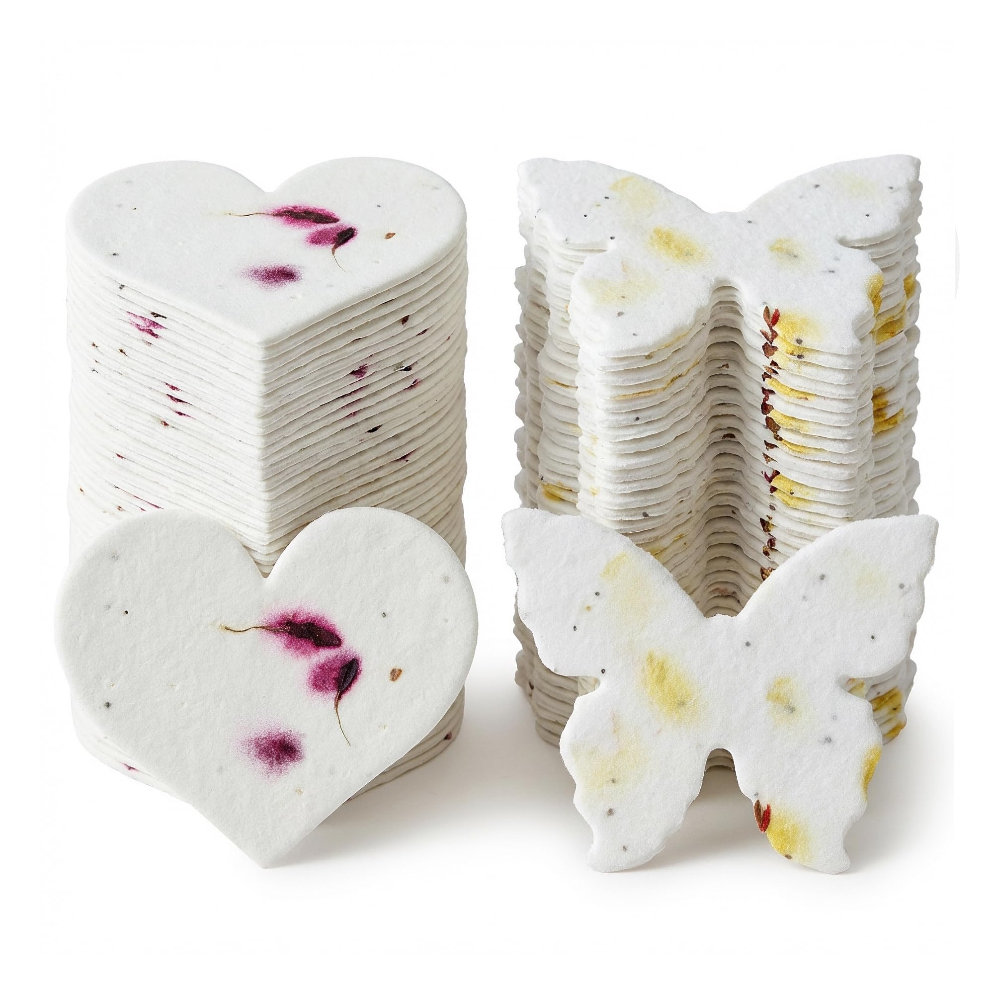 Seed Bloom Combo Seed Paper - 24pcs Hearts & 24pcs Butterflies, Writable & Plantable Wildflower Gifts for Mom this Mother’s Day, Use for Shower Favors