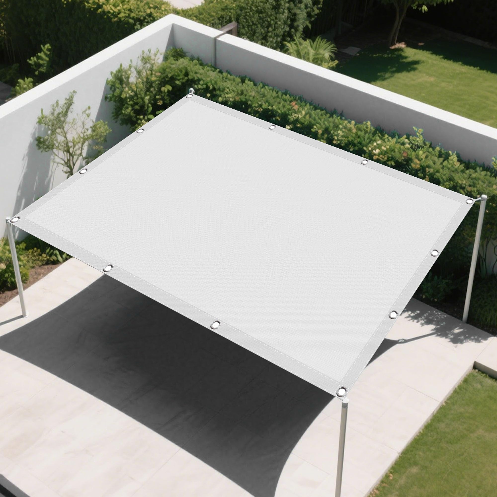 Voile d'ombrage blanc imperméable pour profiter de l'extérieur en famille
