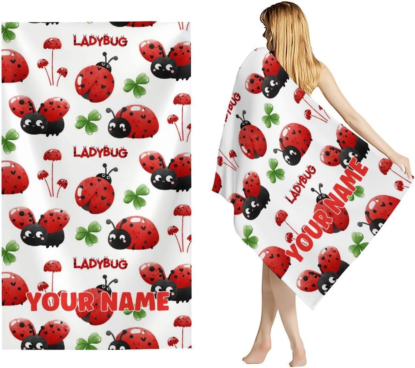 Flamingo Beach Towel for Adults - Personalized Microfiber Quick Dry Sandproof Bath Towels for Women - 40" x 70" Oversized Soft Packable Beach Accessories for Travel, Pool