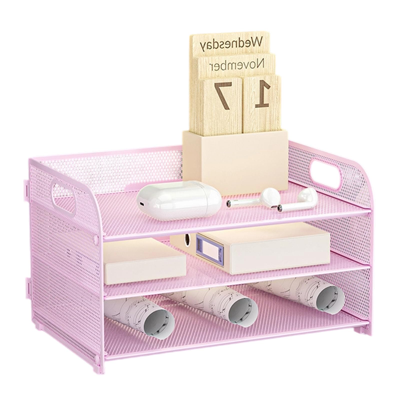 Kalttoy 3 Tiers Desk Organiser Letter Tray File Holders Filing Trays Paper Organiser Desk Accessories Notebooks Sorter Rack