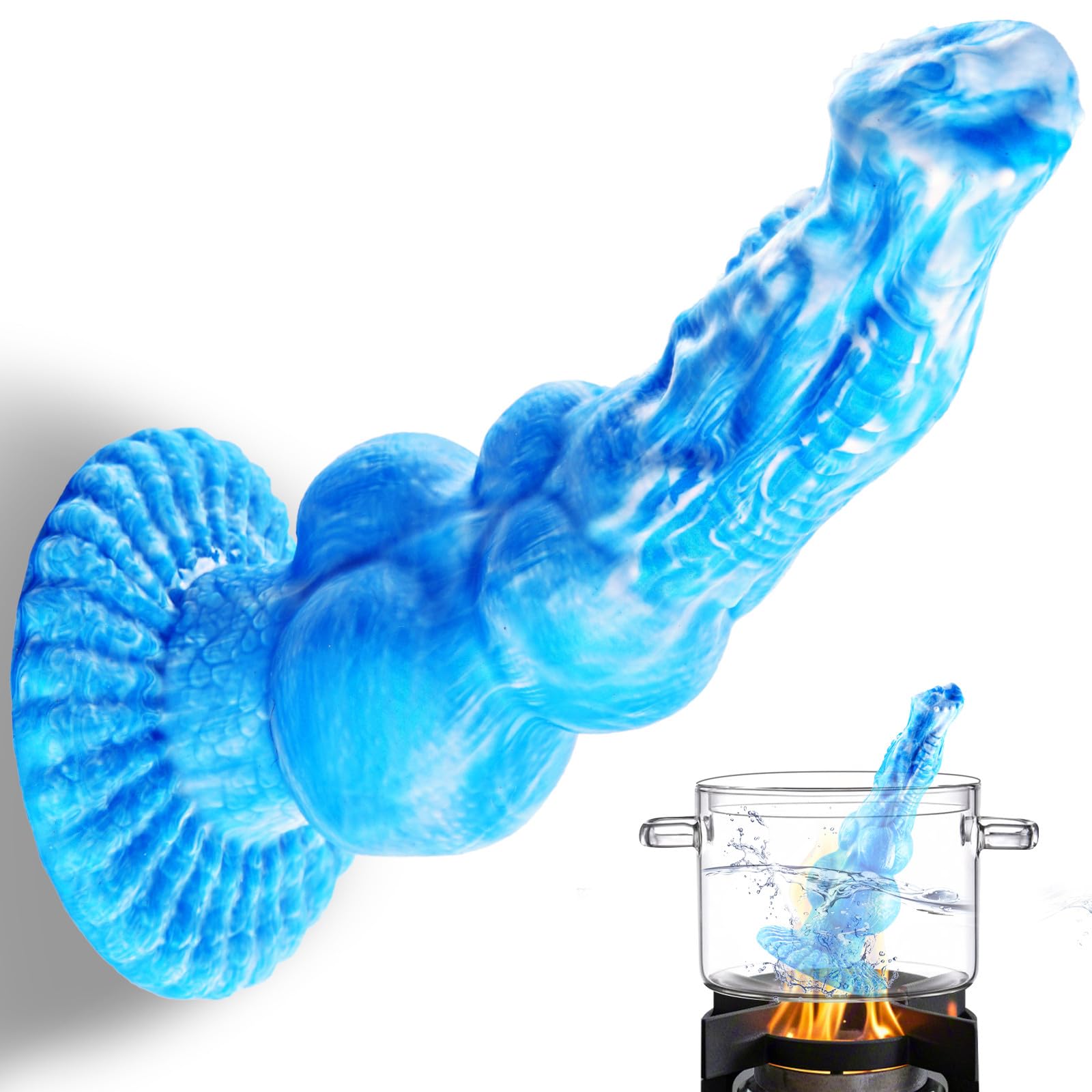 Dildo realistico a forma di drago, dildo spesso con 2 nodi da 22 cm, lungo dildo in silicone a forma di cane,dildo anale di mostro fantastico con ventosa,giocattolo per il punto G per coppie femminili