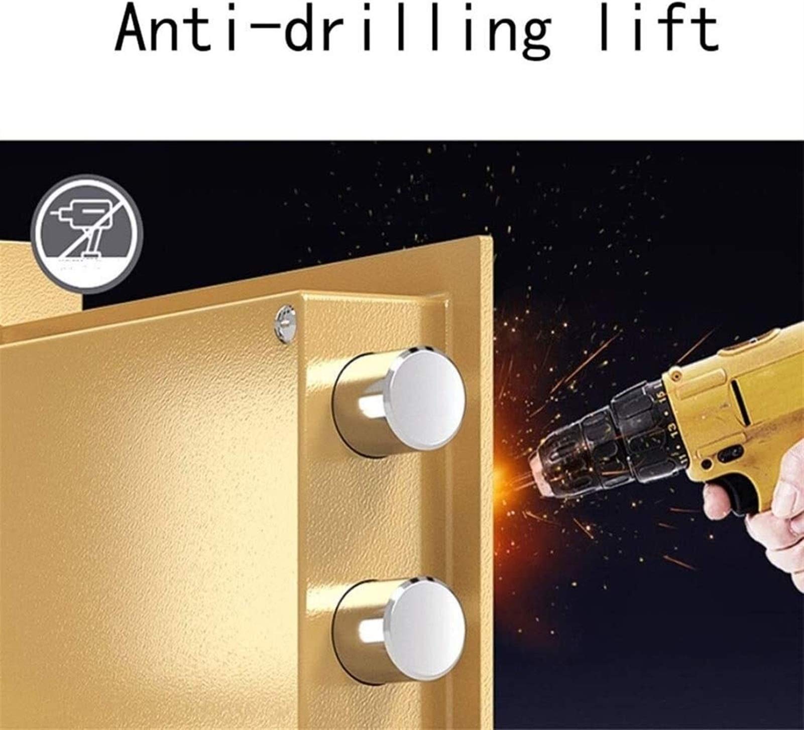RLKHXBS Safes Schrank Mechanical Password Safety Haushaltssicheres 45 cm großer feuerfestem wasserdichtes Anti -Bohr -Anti -Diebstahl Unsichtbares Safe (Farbkaffeegold)
