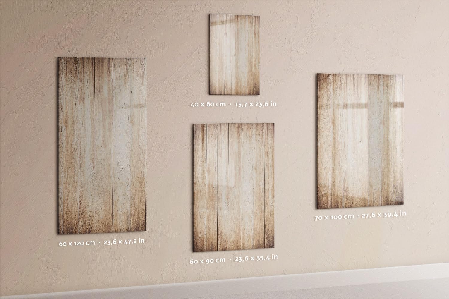 Pizarra mural de vidrio 40x60 cm | Tablones de madera clara