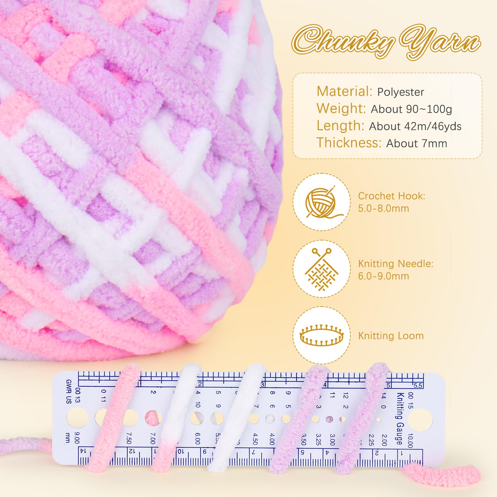 Aeelike Chunky Yarn for Crochet, 4 x 100g Soft Multi Coloured Crochet Yarn, Thick Chunky Wool for Knitting Blankets Sweaters - Image 2
