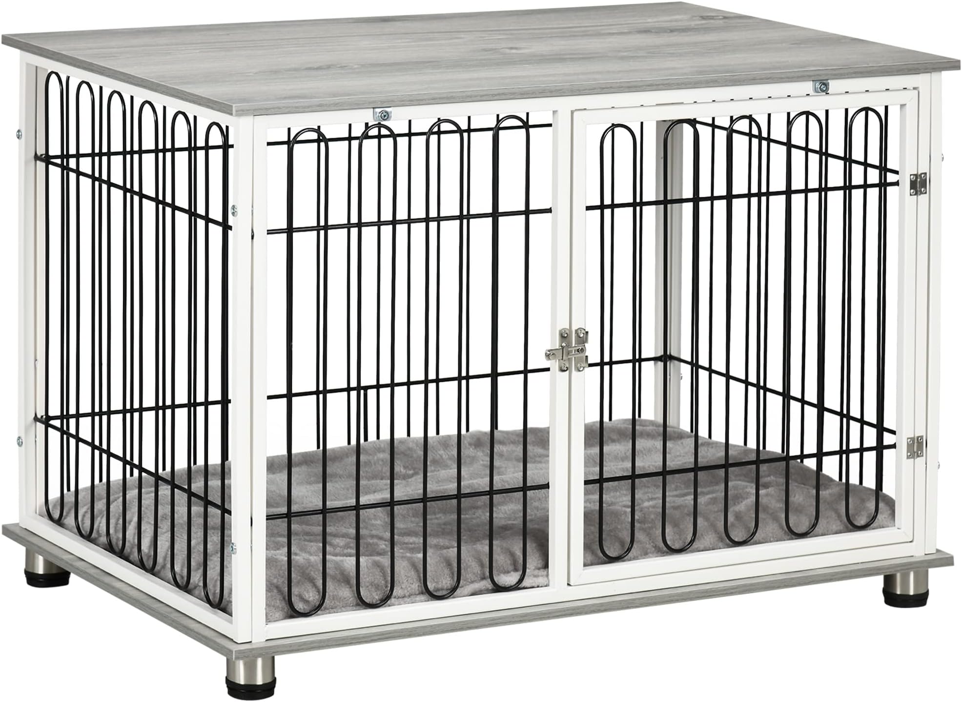 PawHut 38" Heavy Duty Metal Dog Kennel Pet Cage with Crate Tray and