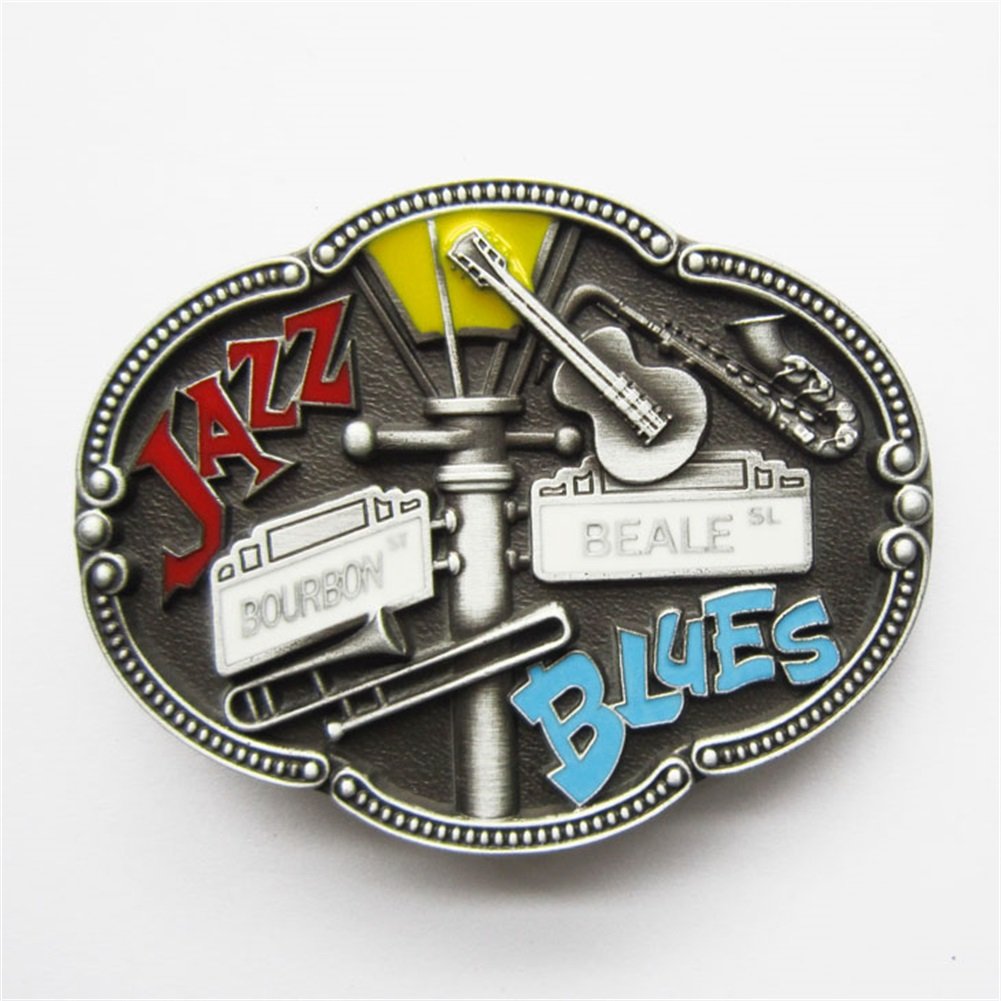JEAN'S FRIEND Vintage Enamel Jazz Blues Country Music Belt Buckle Gurtelschnalle