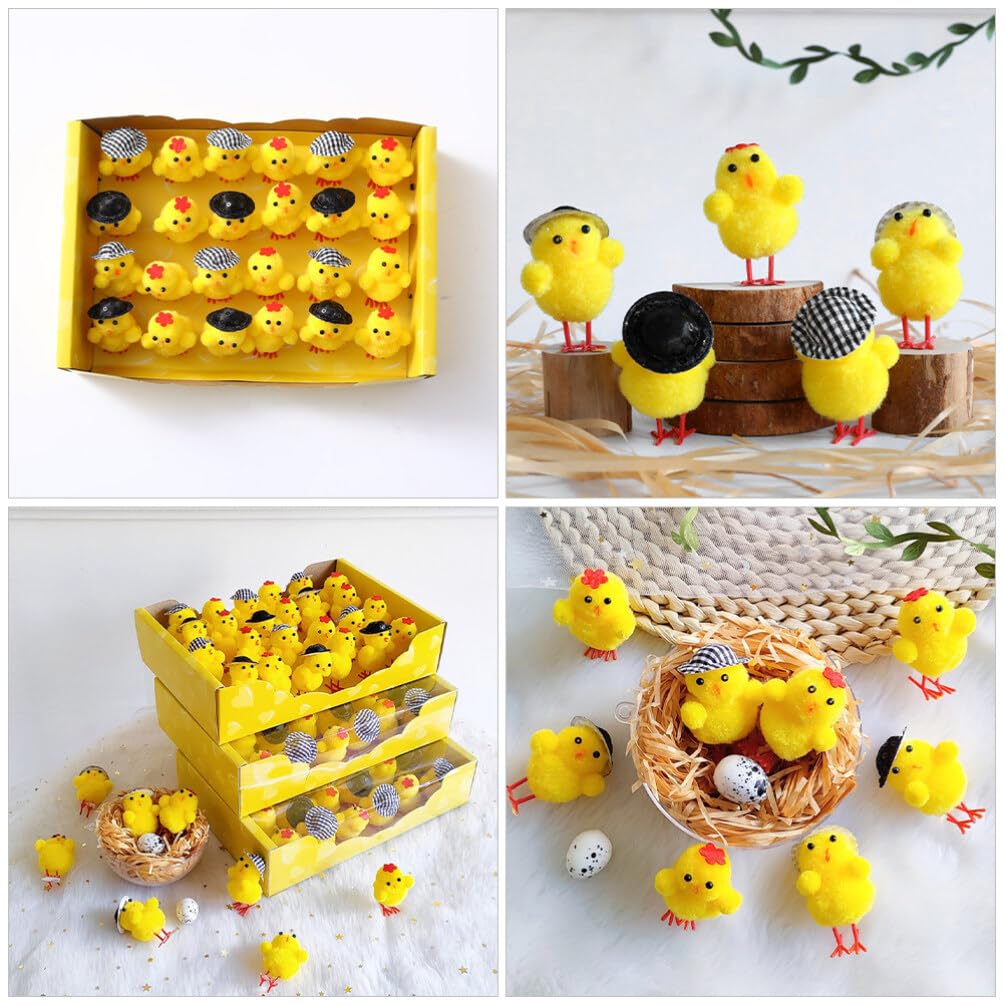ibasenice 24pezzi Decorazioni Pasquali Peluche Da Pulcini Adorabili Per Festività Pasquali Perfetti Per Ufficio e Casa