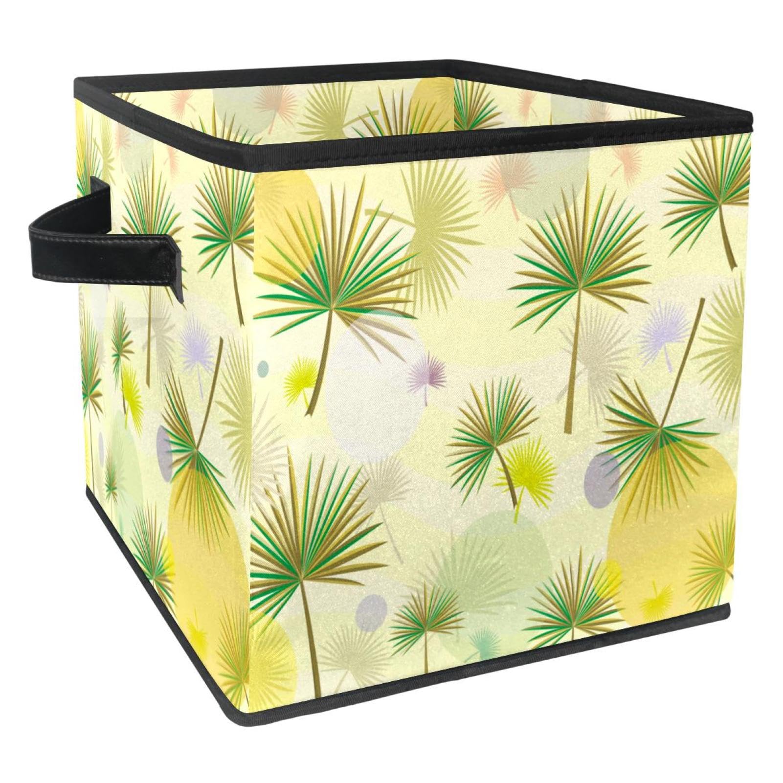 Boîte de rangement pliable motif palmier pour linge et livre de maison