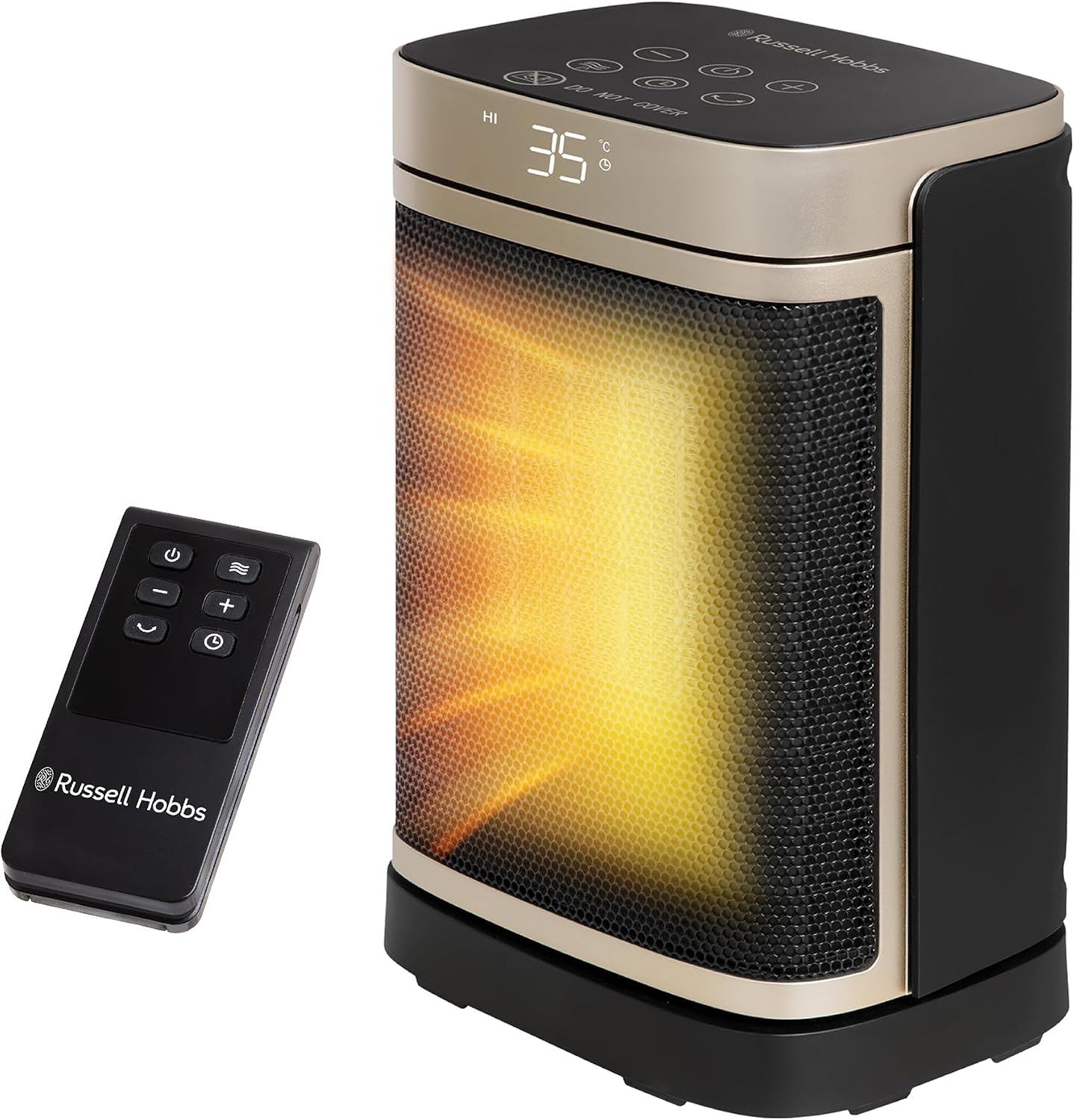 Russell Hobbs Space Heater in Black & Gold 1500W Silent Portable Oscillatin… — best portable heater UK
