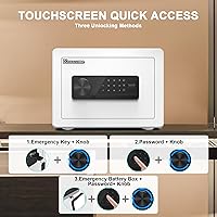 Vista 5 de Caja de seguridad pequeña, caja de seguridad para el hogar para dinero, efectivo y documentos con bolsa ignífuga e impermeable, pequeñas cajas