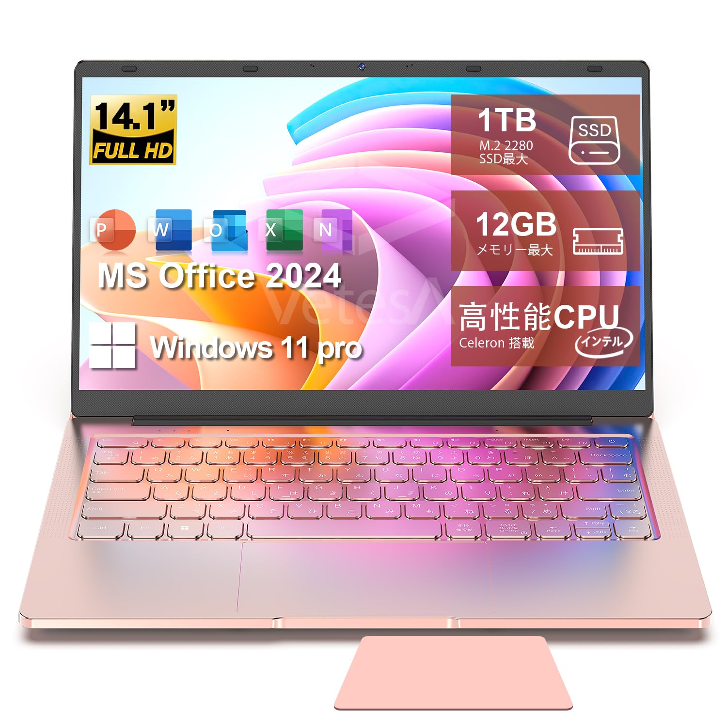 Amazon.co.jp: VETESA ノートパソコン Office2024搭載 Windows11Pro 14