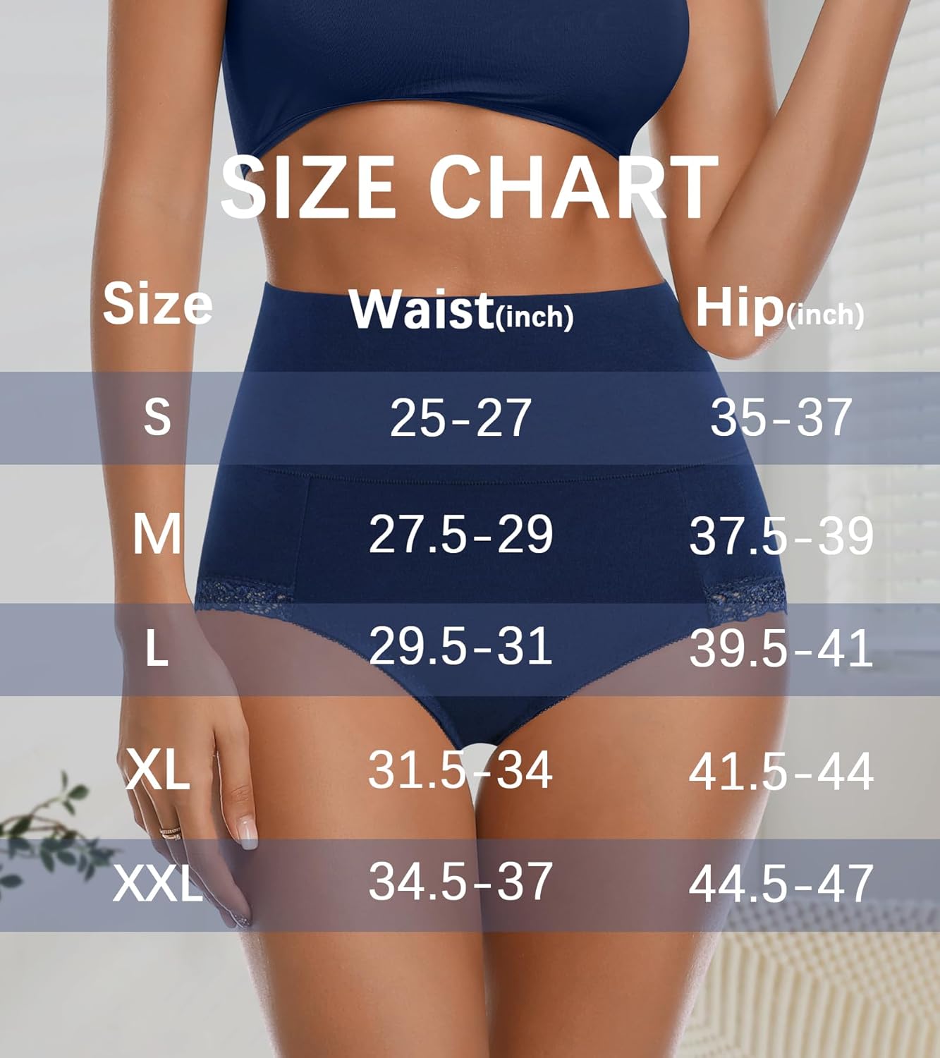 Envlon Womens Cotton Underwear High Waisted Panties Soft Stretch Full Coverage Postpartum Ladies Briefs Multi Pack - Image 7