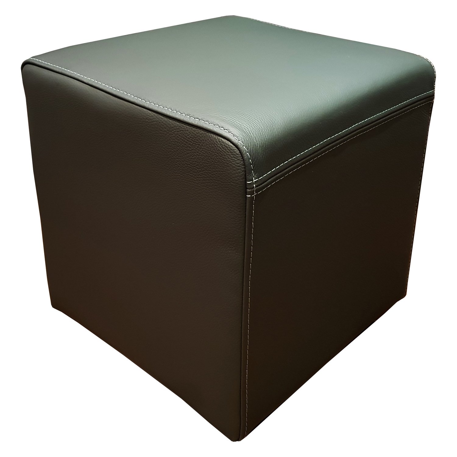 Ciemnoszary taboret z prawdziwej skóry 40 x 40 x 40 cm taboret do siedzenia ze skóry bydlęcej kostka do siedzenia taboret tapicerowany prawdziwa skóra Puff z ozdobnym szwem