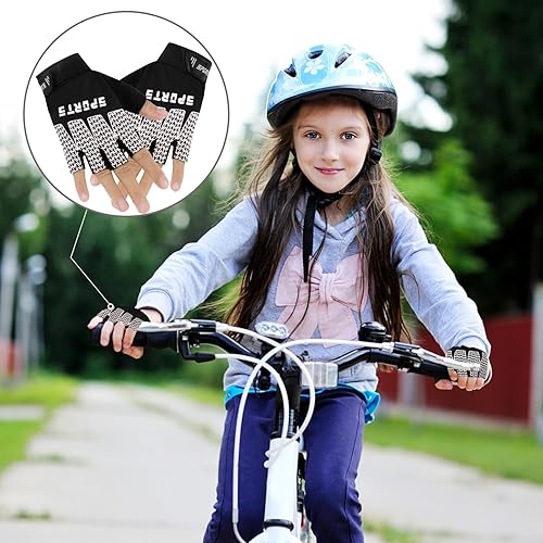 Miniatura 5 de Bumobot Guantes de ciclismo deportivos sin dedos antideslizantes para niños pequeños, guantes de pesca de medio dedo para niños, ciclismo, escalada,