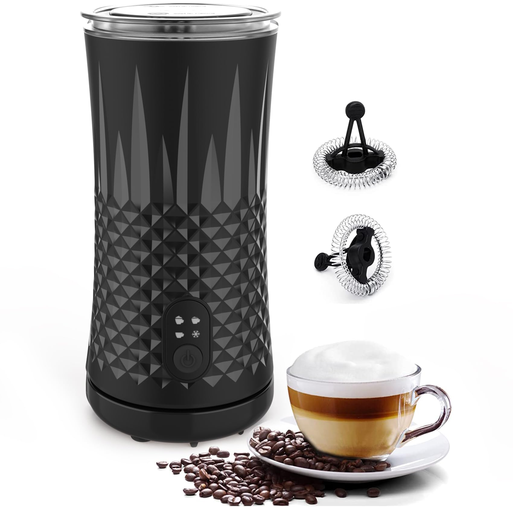 Electric Milk Frother and Steamer - Hot & Cold Milk Foamer with Auto Shut-Off - Quick and Effortless Frothing - 8oz/240ml Milk Warmer for Coffee, Latte, Cappuccino, Hot Chocolates