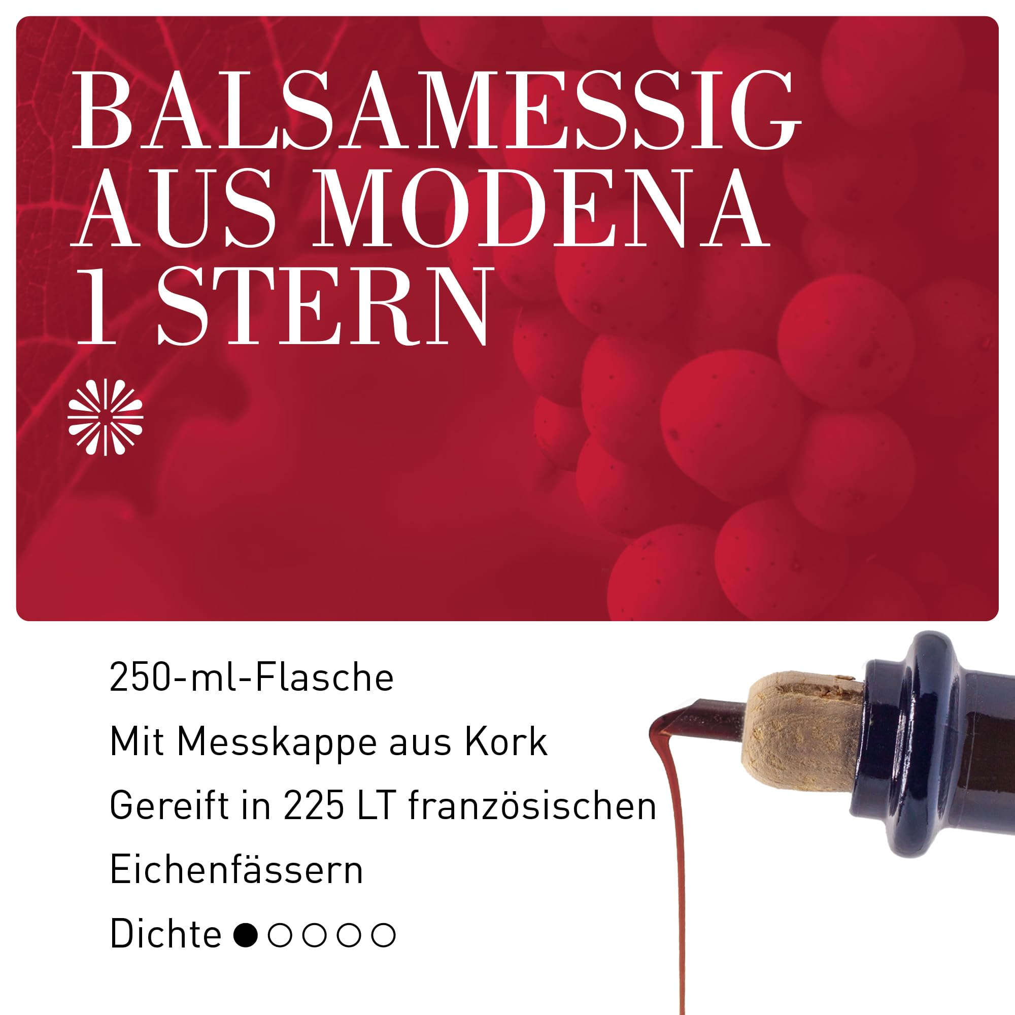La Secchia - Balsamessig aus Modena IGP. Gereift in Eiche - 250 ml Flasche mit Messkappe aus Kork - 6 Flaschen
