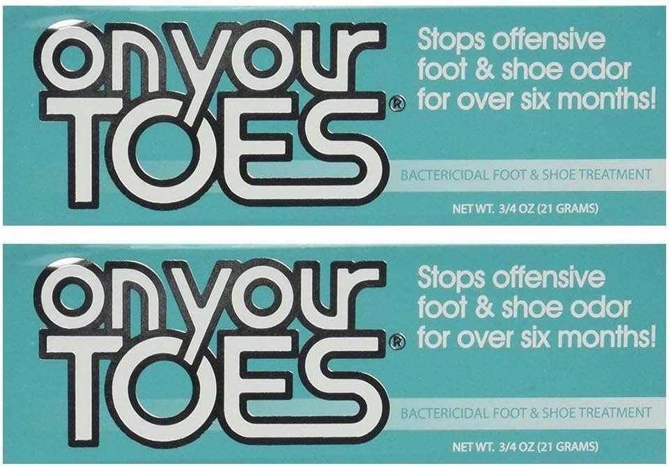 Fraser Laboratories On Your Toes Foot Bactericide Powder - Eliminates Foot Odor for Six Months - Two Pack