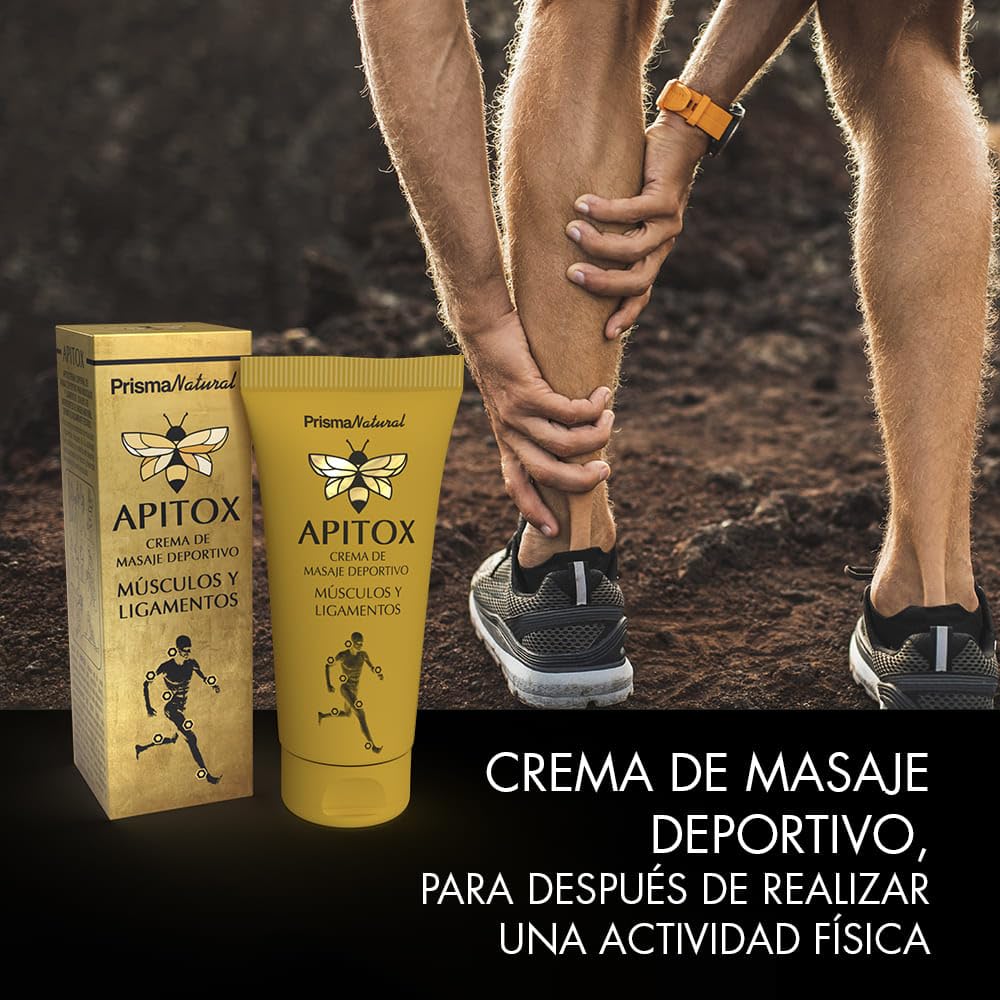 Crema Corporal Apitox de Masaje Deportivo 60 ml – Efecto Frío-Calor – Apitoxina-Like, Mentol y Capsaicina – Textura Ligera y Rápida Absorción – Cuidado Muscular Diario – Prisma Natural