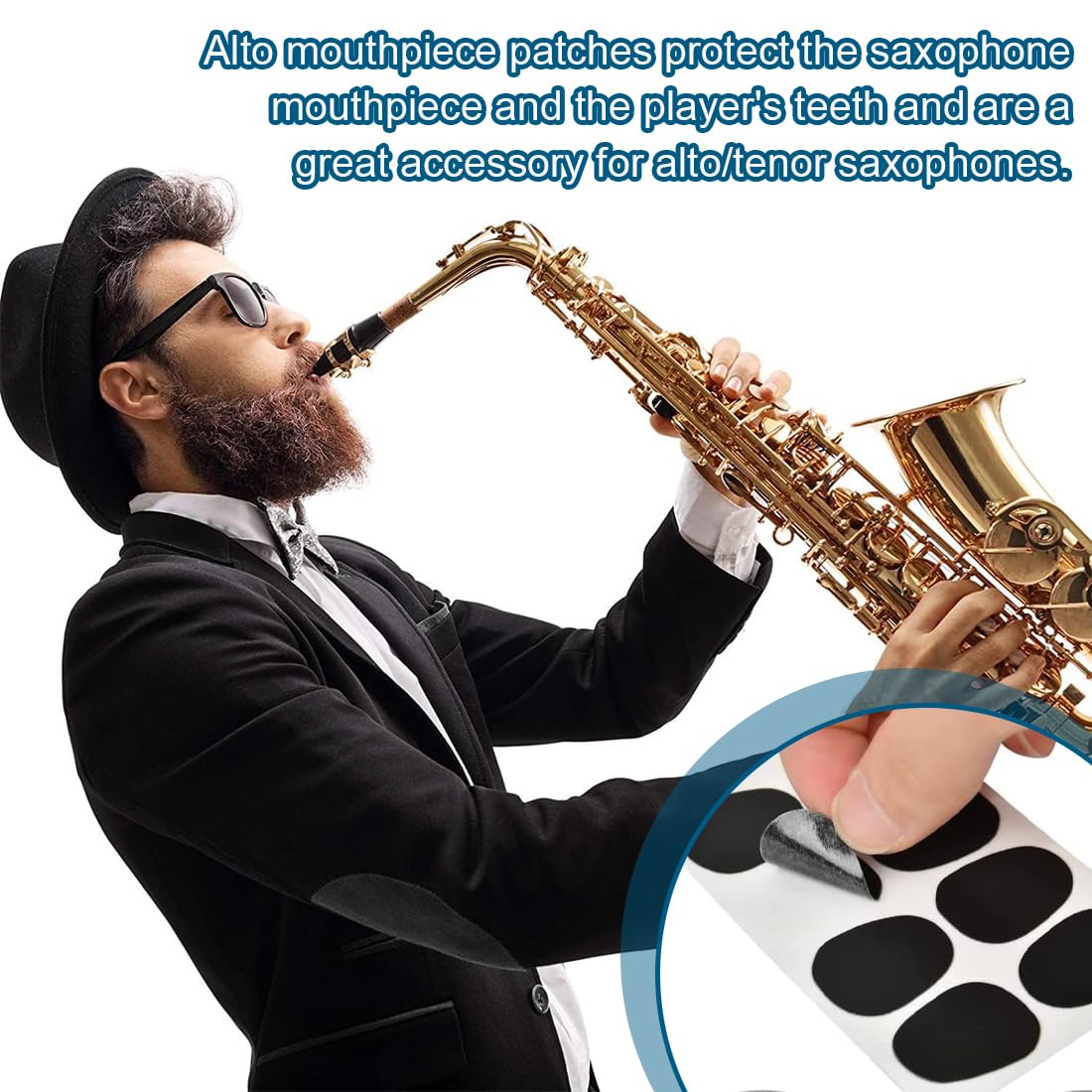 1X(8Pcs 0,8Mm Coussins Coussinets Patchs Pour Bec Embouchure De