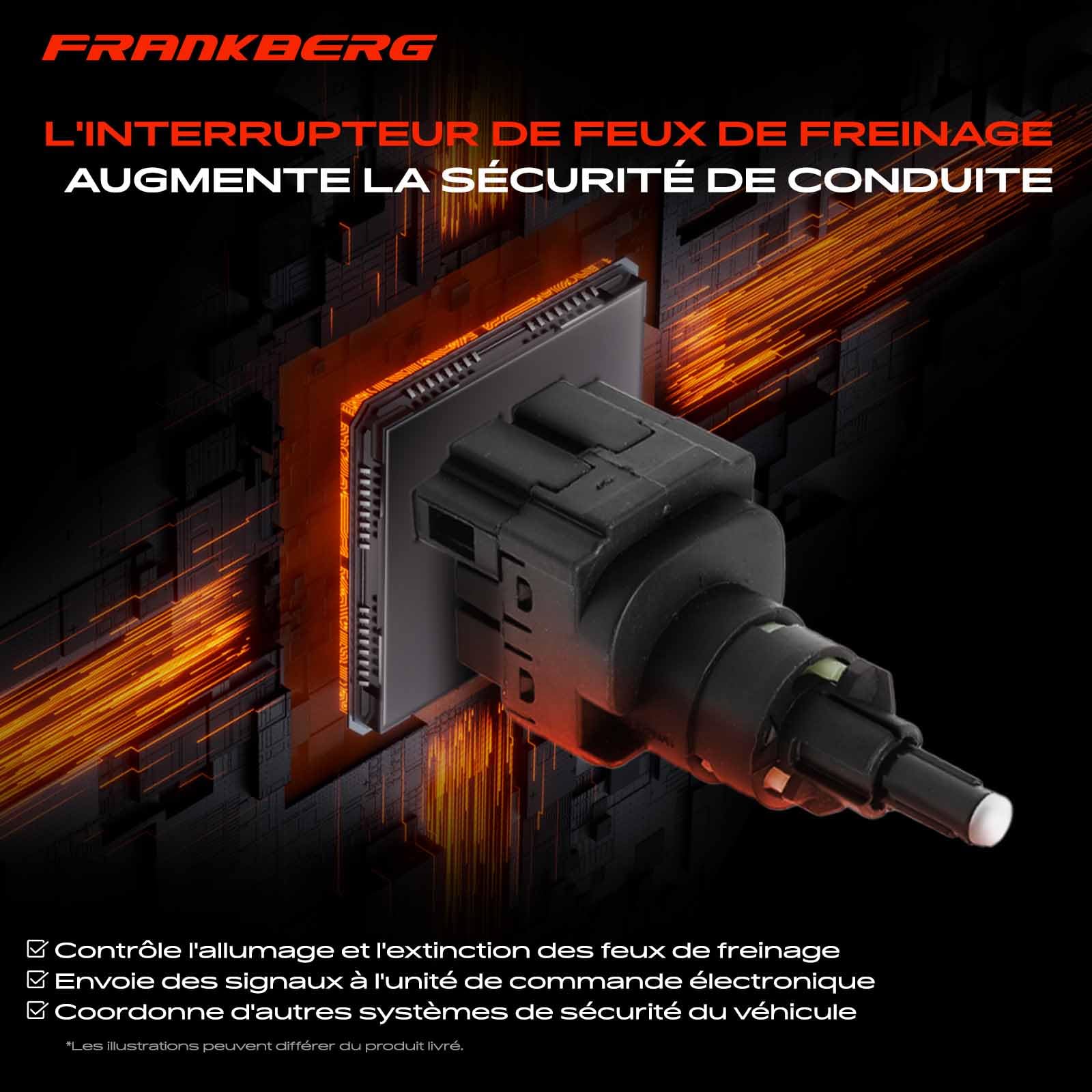 Frankberg Interrupteur de feux de recul 3200521U00 | Compatible avec: Serena C23, Cabstar E TL VL, Terrano I WD21, NP300 Navara D40, 300 ZX Z32, Patrol GR V Wagon Y61