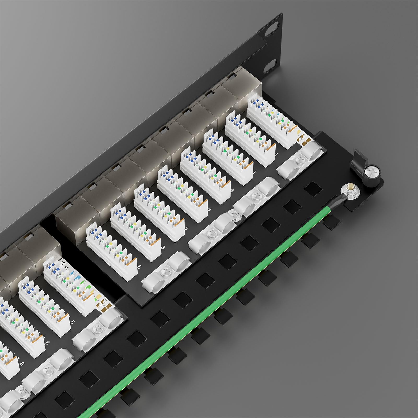 iwillink CAT6a panel krosowy 24 porty ekranowane gniazdo RJ45 LSA panel rozdzielający