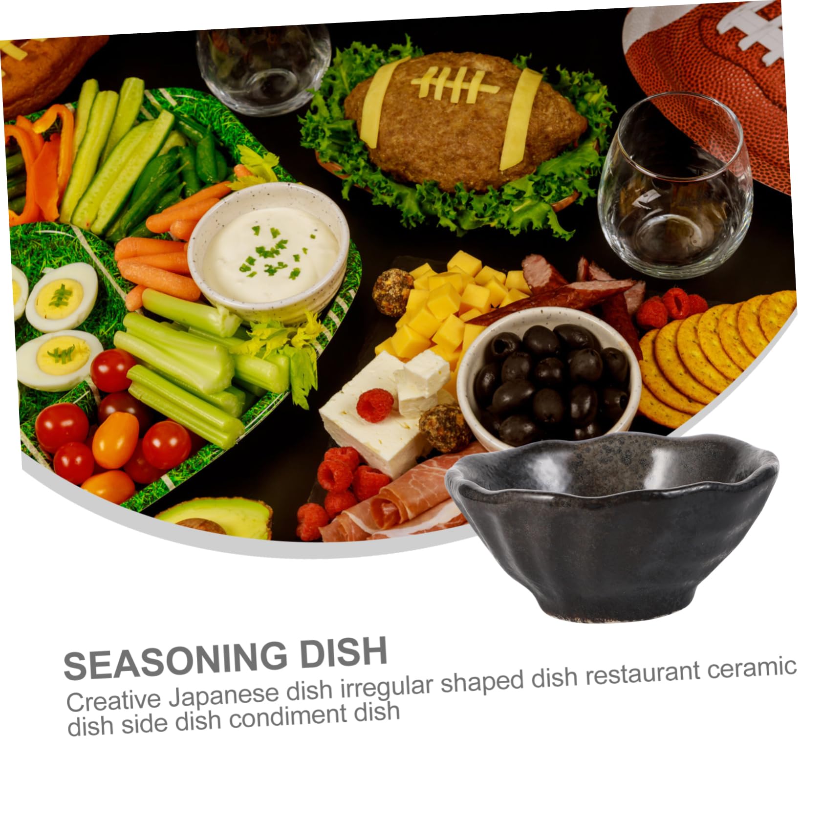 OFFSCH 1Pc Unique Shape Ceramic Seasoning Dish Japanese Style Appetizer Plate for Sauces and Dipping Practical Dinnerware for Side Dishes Safe and Healthy Ceramics