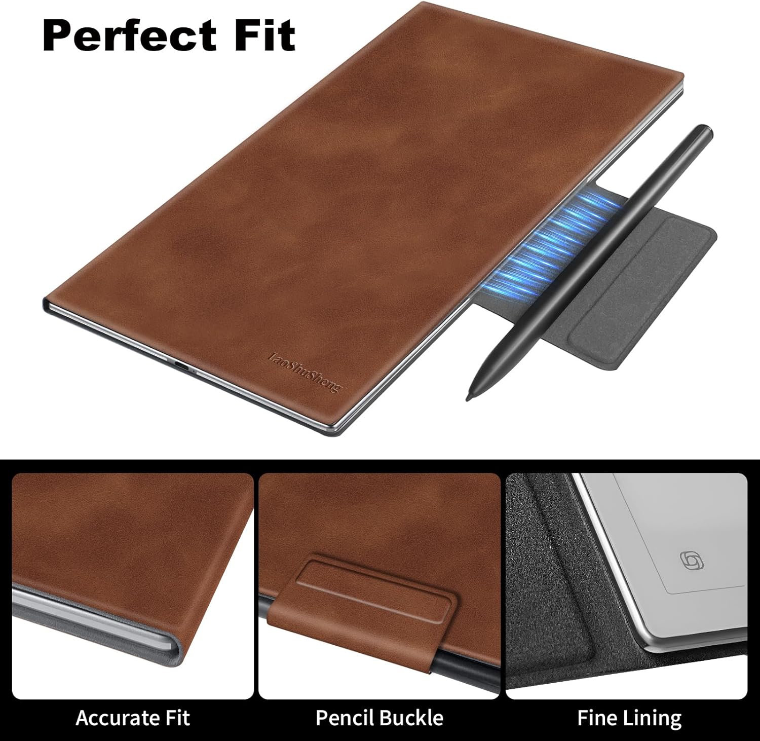 Magnetic Folio Case for iFLYTEK AINOTE 2 Note-Taking Tablet 10.65" (2025 Released) Slim Lightweight, Premium PU Leather Cover with Magnetic Pen Clasp & Auto Sleep/Wake (Brown)