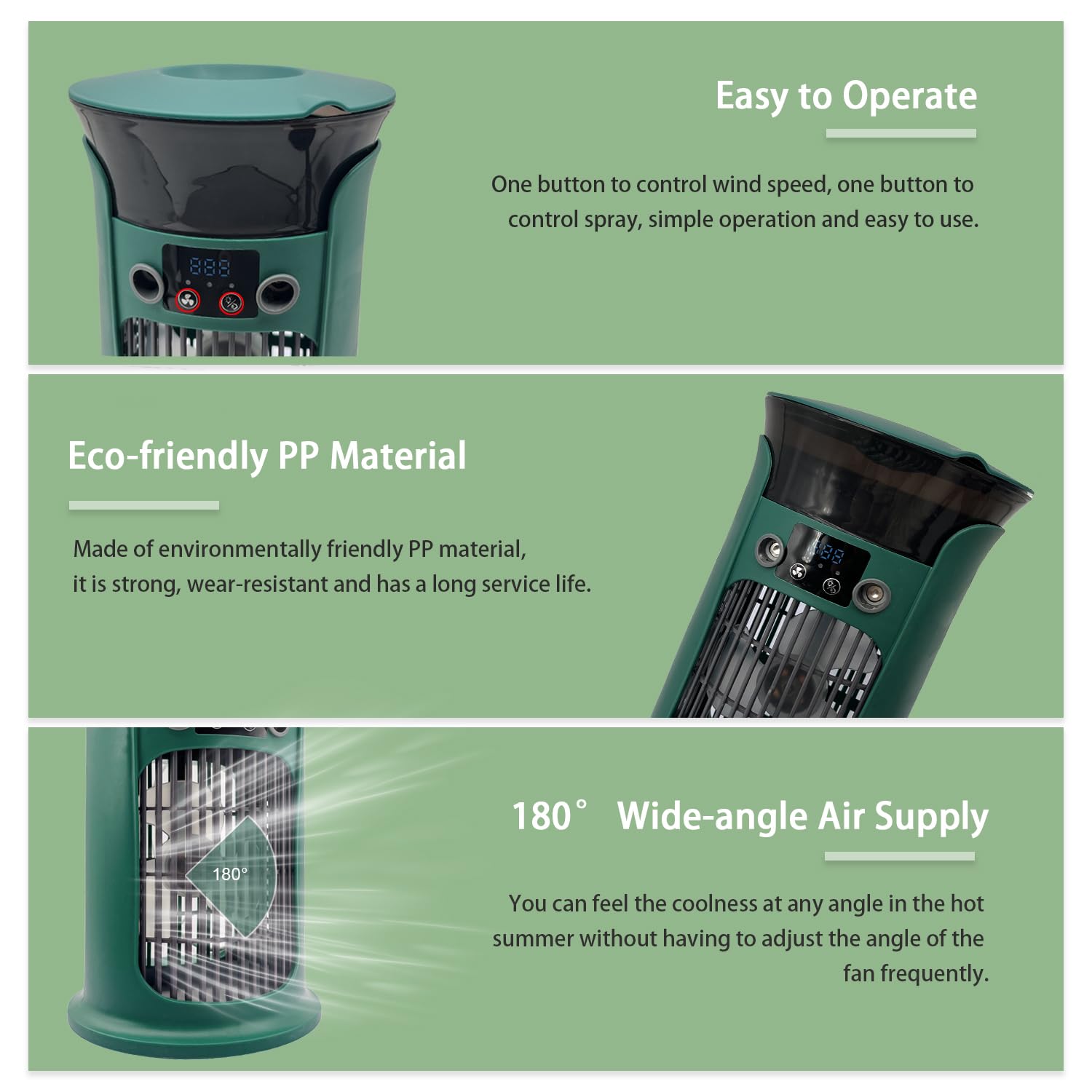 Ventilateur de climatisation portable alimenté par USB, humidificateur d'air, mini ventilateur de refroidissement personnel, ventilateur de refroidissement ultra silencieux pour la famille, les - 4