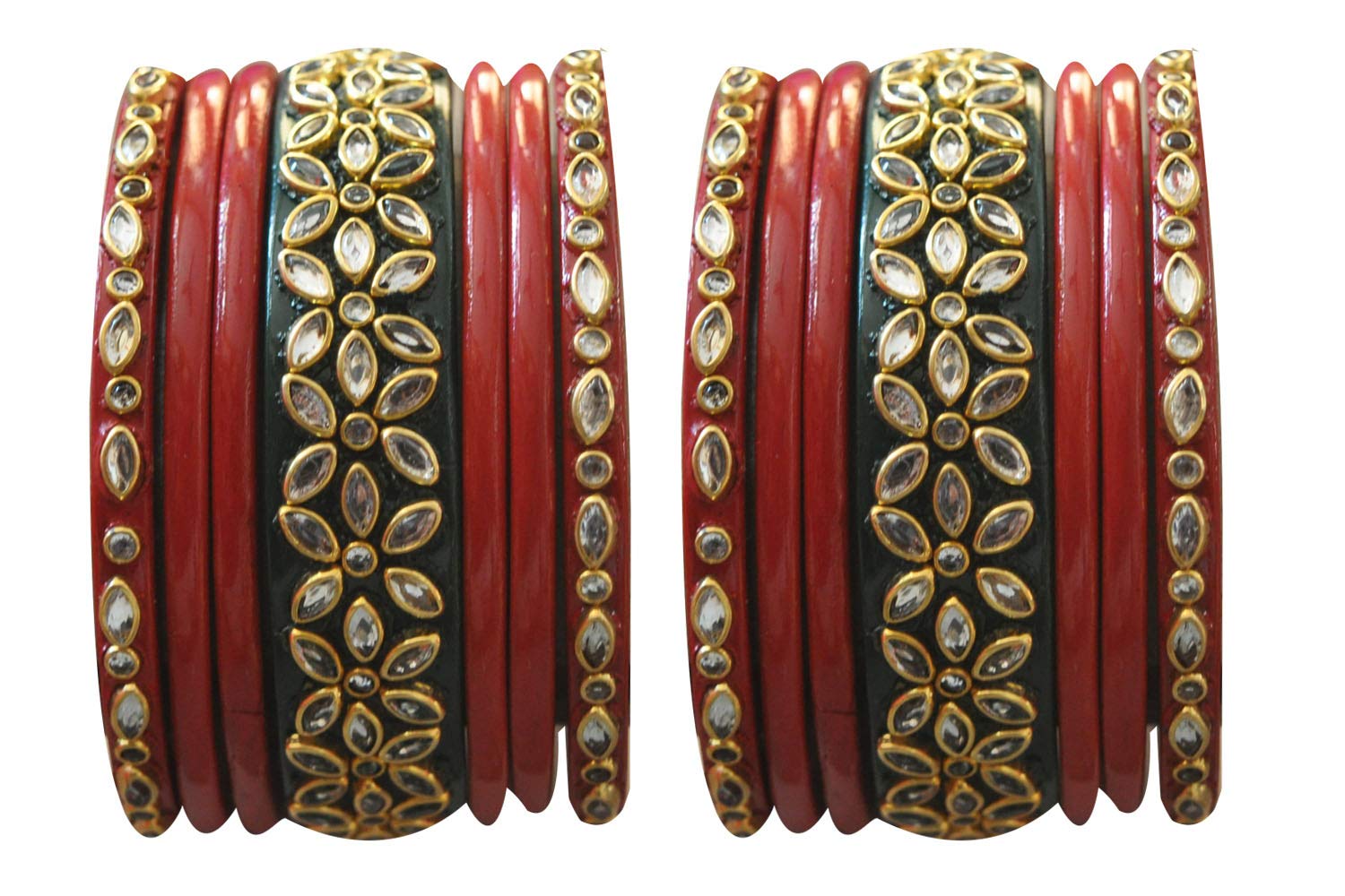 Nxtgenfashion Rajasthani lac Bangles Set of 14 (Green & Red, 2.8) (B0845P2N12) Amazon Price History, Amazon Price Tracker
