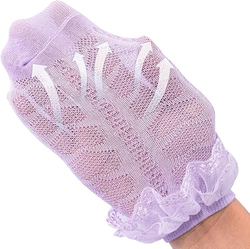 Miniatura 2 de Looching Calcetines con volantes de malla para bebé y niñas pequeñas, con ojales, de algodón, con volantes, 5 pares