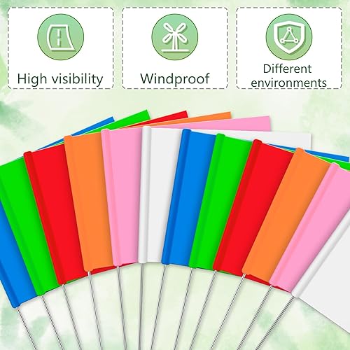 Miniatura 3 de Amylove 540 banderas de marcado de 15 x 4 x 5 pulgadas, banderas marcadoras para césped, banderas de césped, banderas de encuesta para riego de