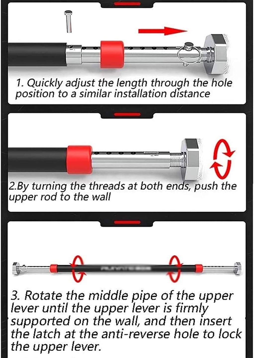 Door Horizontal Bars Steel Adjustable Home Gym Workout Chin push Up Pull Up Training Bar Sport Fitness Sit-ups Equipments